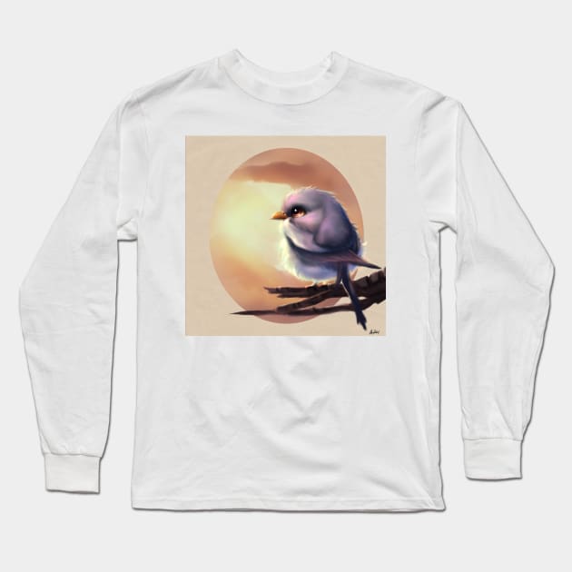 Lavender bird Long Sleeve T-Shirt by Artofokan